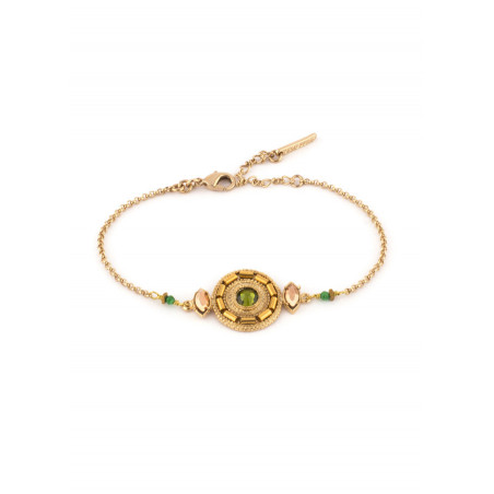 Feminine jade and crystal bracelet | Khaki
