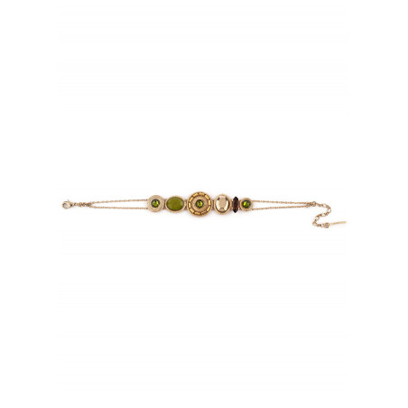 Bracelet bohème-chic cristal et perles du Japon I Kaki