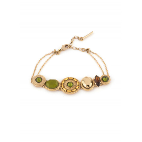 Beautiful crystal and Japanese bead bracelet|Khaki86579