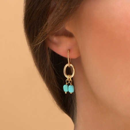 Feminine howlite hoop earrings I blue86593