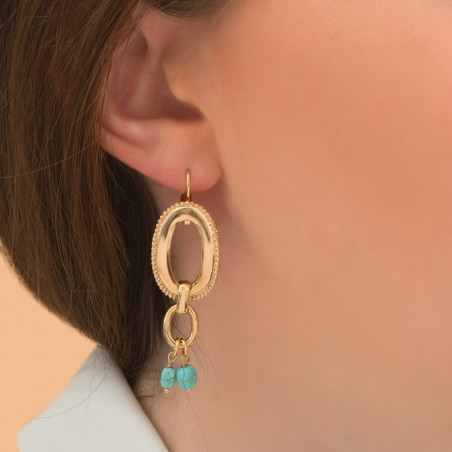 Bohemian howlite sleeper earrings I blue86599