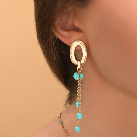 Beautiful howlite butterfly fastening earrings I blue86611