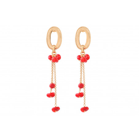 Glamorous sea bamboo butterfly fastening earrings l red
