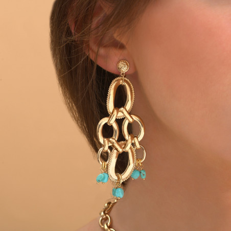 Modern howlite clip-on earrings - blue86615