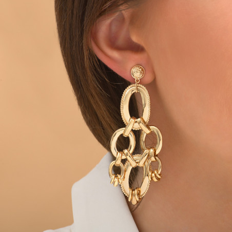 Sophisticated clip-on earrings - gold-plated86617