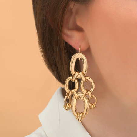 Sophisticated sleeper earrings - gold-plated86623