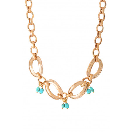 Bohemian chic howlite adjustable chain necklace | blue