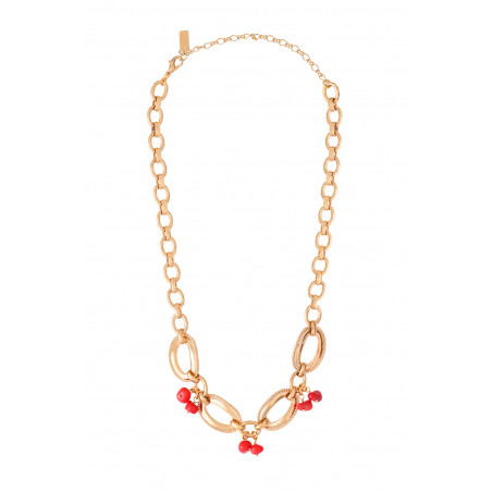 Feminine sea bamboo adjustable chain necklace| red86661