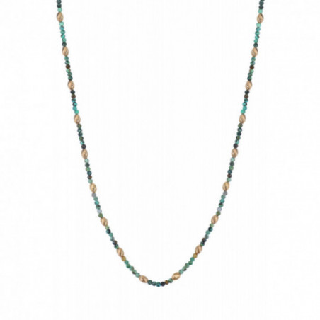 Collier gemmes perles de chrysocolle I turquoise86665