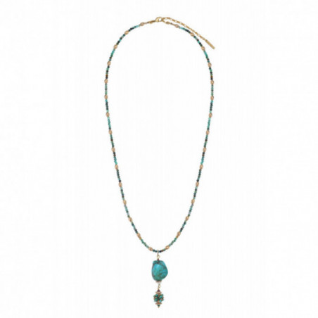 Collier gemmes perles de chrysocolle I turquoise86667