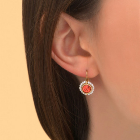 Feminine freshwater pearl and Prestige crystal sleeper earrings | pink86675