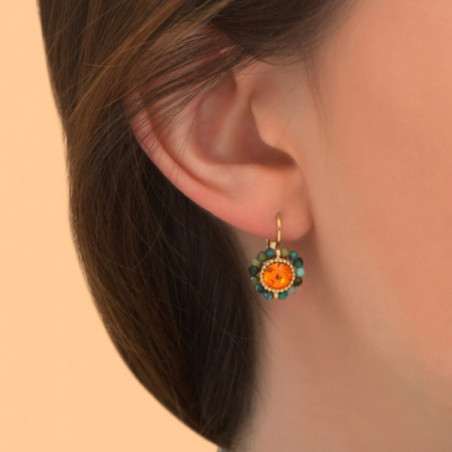 Chic chrysocolla Prestige crystal sleeper earrings l turquoise86677