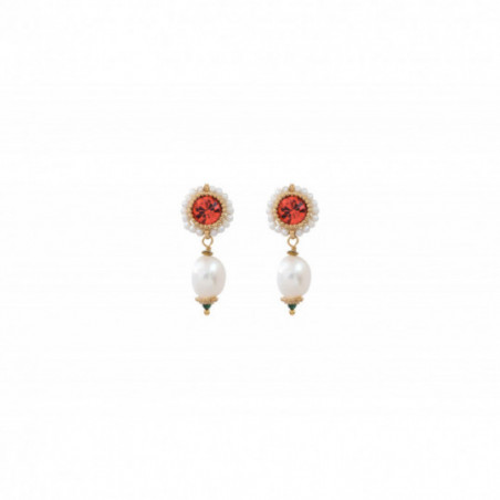 Baroque freshwater pearl and Prestige crystal butterfly fastening earrings | pink