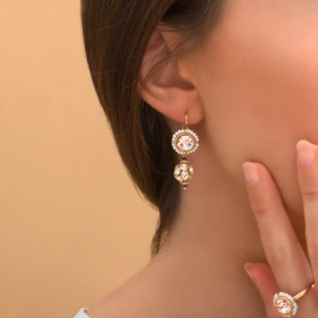 Royal freshwater pearls and Prestige crystal sleeper earrings | gold86687
