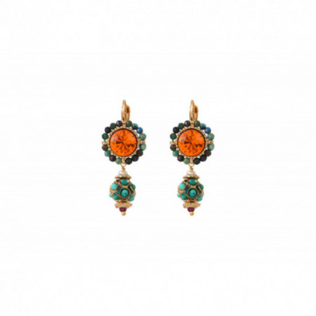 Coloured chrysocolla Prestige crystal sleeper earrings l turquoise