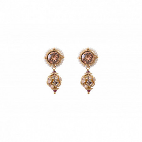 Royal freshwater pearls and Prestige crystal butterfly fastening earrings | gold