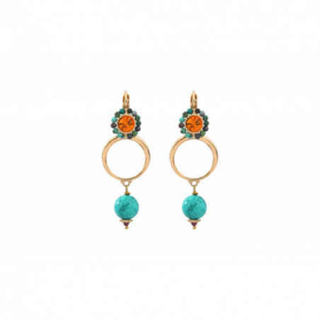 Chic howlite Prestige crystal sleeper earrings l turquoise