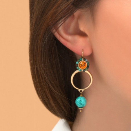 Chic howlite Prestige crystal sleeper earrings l turquoise86721