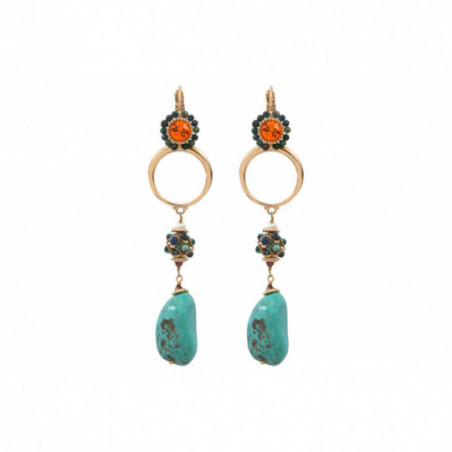Modern chrysocolla Prestige crystal sleeper earrings l turquoise