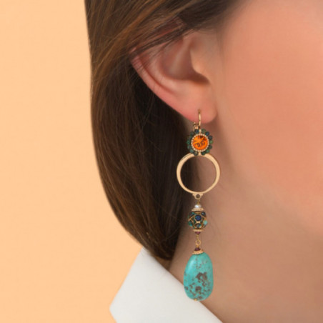 Modern chrysocolla Prestige crystal sleeper earrings l turquoise86725