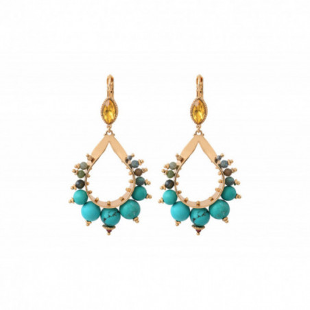 Ethnic chrysocolla howlite sleeper earrings | turquoise