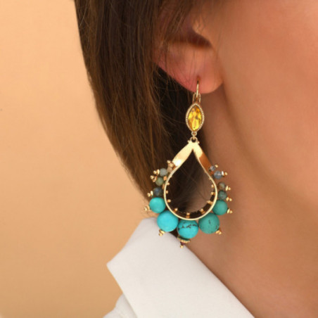 Ethnic chrysocolla howlite sleeper earrings | turquoise86738