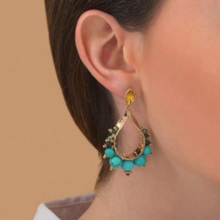 Ethnic chrysocolla howlite butterfly fastening earrings | turquoise86742