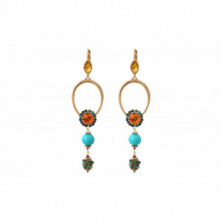 Colourful chrysocolla howlite sleeper earrings | turquoise