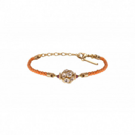 Faceted crystal garnet cord bracelet | orange