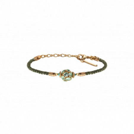 Bracelet cordon cristaux facettés chrysocolle I vert