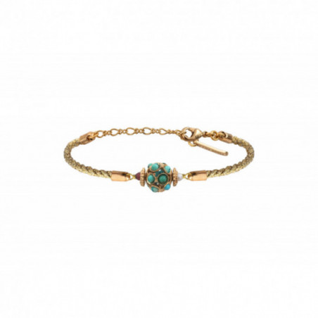 Faceted crystal chrysocolla cord bracelet | turquoise