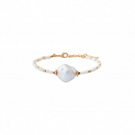 Poetic freshwater pearls garnet adjustable bracelet | gold