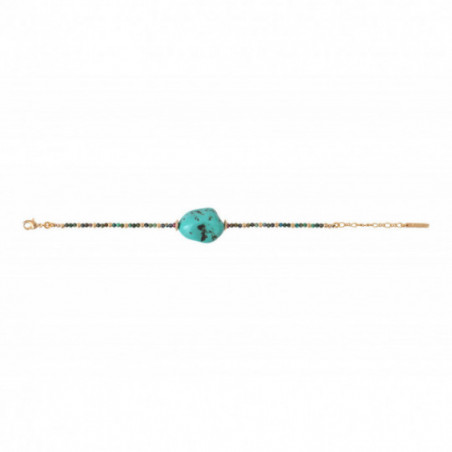Bracelet fin réglable bohème chrysocolle grenat - turquoise86777