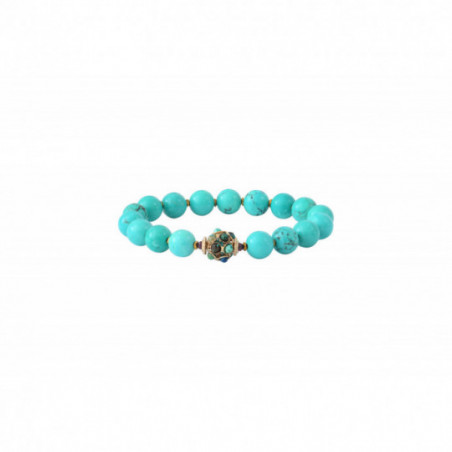 Bracelet ethnique chic perles d'howlite et chrysocolle I turquoise