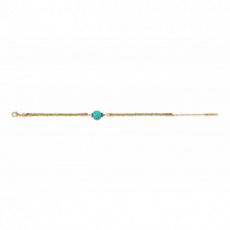 Bracelet cordon réglable perle d'howlite I turquoise86806