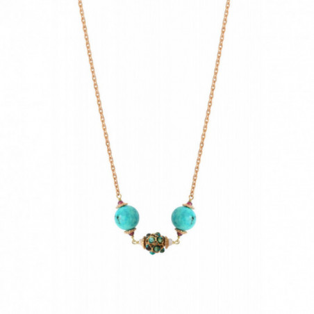 Bohemian howlite chrysocolla pendant necklace | turquoise