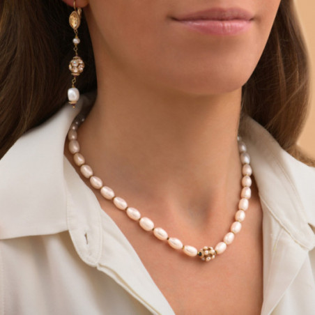 Collier de perles de rivière baroque I blanc86838