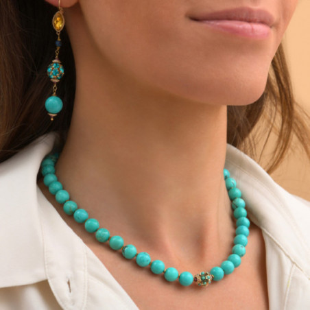 Feminine howlite garnet haematite bead necklace | turquoise86841