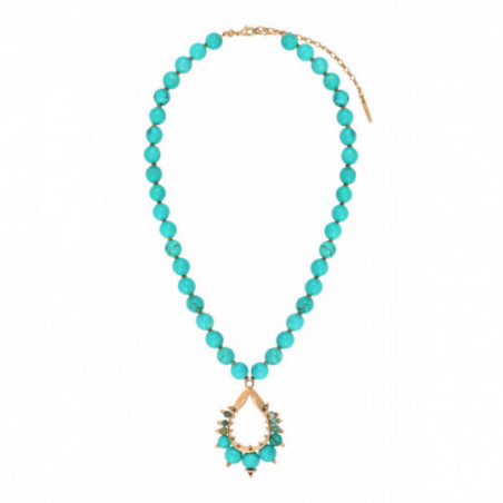 Bohemian chic howlite chrysocolla bead sautoir necklace turquoise86848