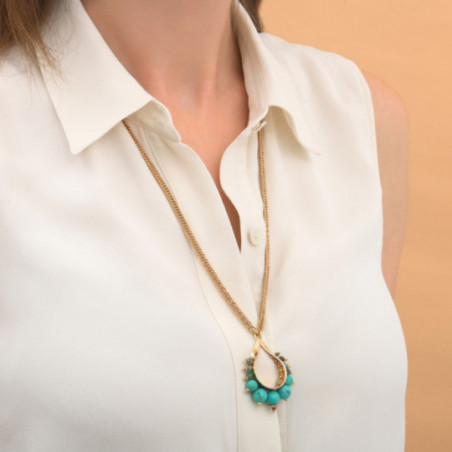 On-trend howlite bead sautoir necklace - turquoise86853