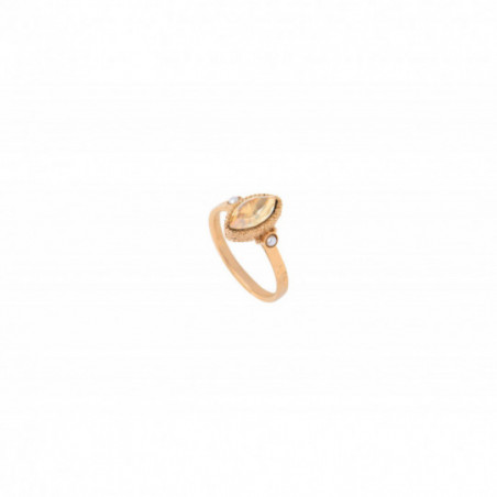 Chic pearl crystal slim ring size large | gold