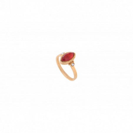 Timeless pearl crystal slim ring size medium - red