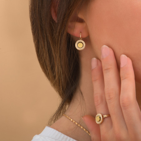 Chic haematite sleeper earrings I gold-plated86921