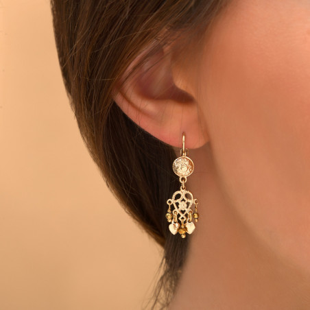 Baroque haematite sleeper earrings I gold-plated86925