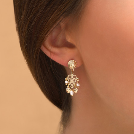 Festive freshwater pearl earrings with butterfly fastening | white86931