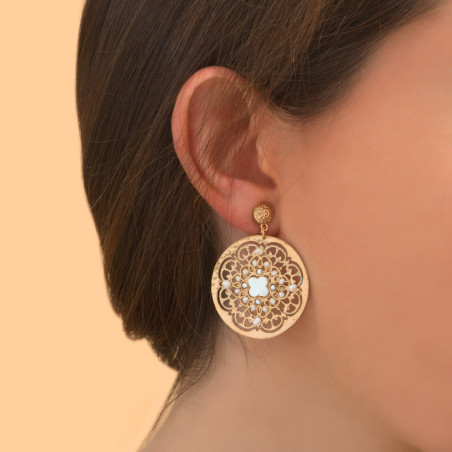 Boucles d'oreilles clips tendance perles de rivière cristaux prestige I blanc86955