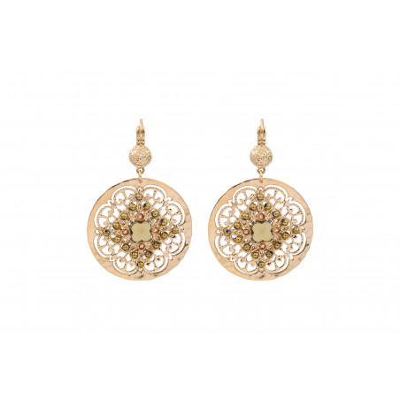 Romantic haematite prestige crystal sleeper earrings | gold-plated
