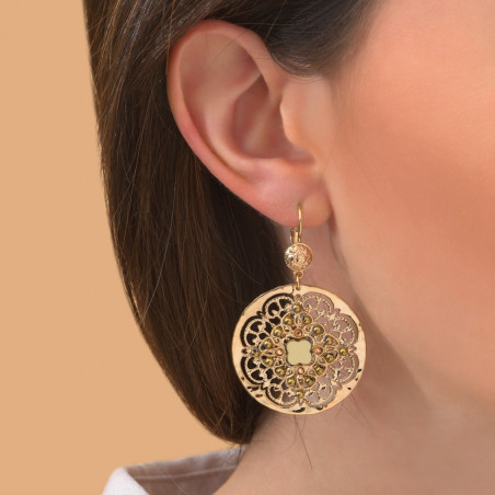 Romantic haematite prestige crystal sleeper earrings | gold-plated86957