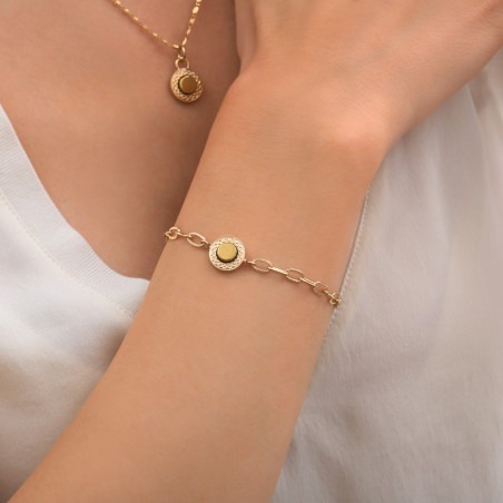 Chic haematite adjustable chain bracelet | gold-plated86977
