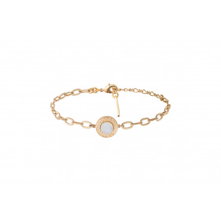 Refined mother-of-pearl adjustable chain bracelet | white
